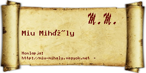 Miu Mihály névjegykártya